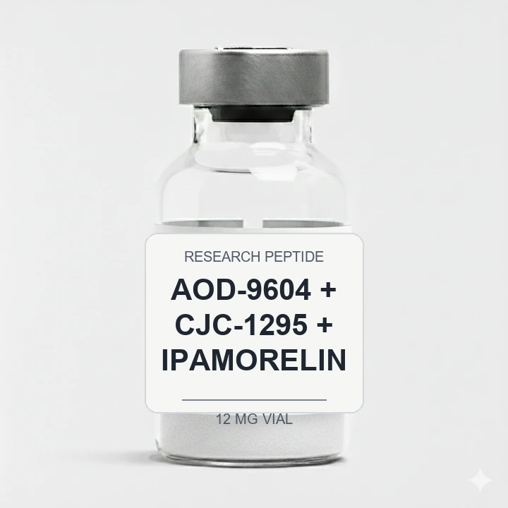 AOD-9604 + CJC-1295 + Ipamorelin (12 mg Vial) vial label